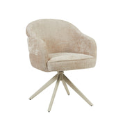 Eetkamerstoel Bella Beige Poot Zand Met armleuning 64x65x83 cm-Eetkamerstoelen-Starfurn