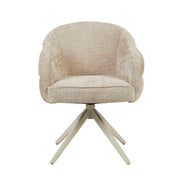 Eetkamerstoel Bella Beige Poot Zand Met armleuning 64x65x83 cm-Eetkamerstoelen-Starfurn