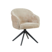 Eetkamerstoel Bella Beige Poot Zwart Met armleuning 64x65x83 cm-Eetkamerstoelen-Starfurn