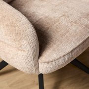 Eetkamerstoel Bella Beige Poot Zwart Met armleuning 64x65x83 cm-Eetkamerstoelen-Starfurn