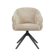 Eetkamerstoel Bella Beige Poot Zwart Met armleuning 64x65x83 cm-Eetkamerstoelen-Starfurn