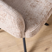 Eetkamerstoel Bella Beige Poot Zwart Met armleuning 64x65x83 cm-Eetkamerstoelen-Starfurn