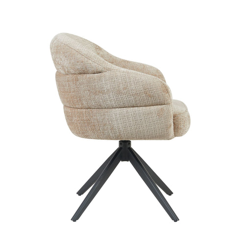 Eetkamerstoel Bella Beige Poot Zwart Met armleuning 64x65x83 cm-Eetkamerstoelen-Starfurn