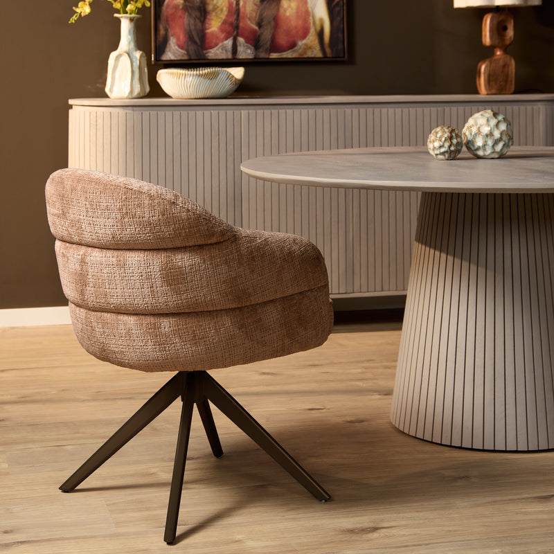 Eetkamerstoel Bella Cinnamon Poot Bronze Met armleuning-Eetkamerstoelen-Starfurn