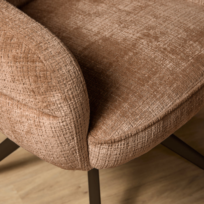 Eetkamerstoel Bella - Cinnamon - Poot Bronze - Met armleuning-Eetkamerstoelen-Starfurn