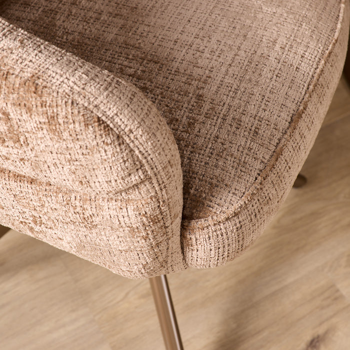 Eetkamerstoel Bella - Cinnamon - Poot Bronze - Met armleuning-Eetkamerstoelen-Starfurn