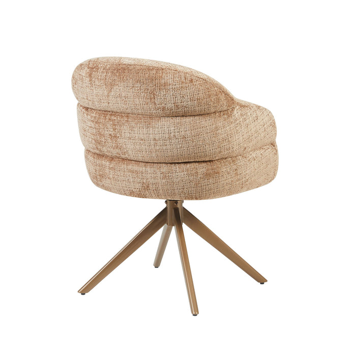 Eetkamerstoel Bella - Cinnamon - Poot Bronze - Met armleuning-Eetkamerstoelen-Starfurn