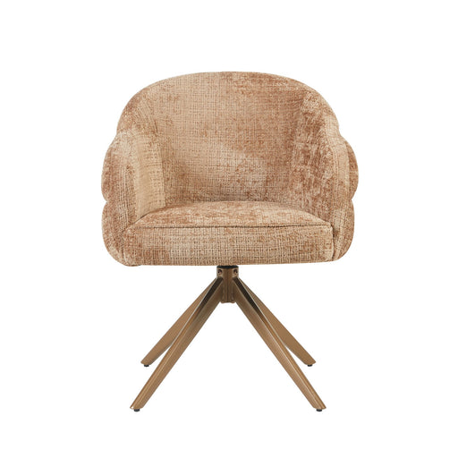 Eetkamerstoel Bella - Cinnamon - Poot Bronze - Met armleuning-Eetkamerstoelen-Starfurn