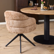 Eetkamerstoel Bella Cinnamon Poot Zwart Met armleuning-Eetkamerstoelen-Starfurn