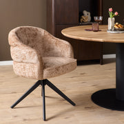 Eetkamerstoel Bella Cinnamon Poot Zwart Met armleuning-Eetkamerstoelen-Starfurn