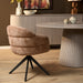 Eetkamerstoel Bella - Cinnamon - Poot Zwart - Met armleuning-Eetkamerstoelen-Starfurn