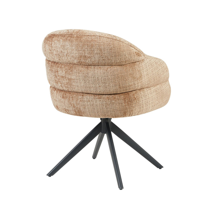 Eetkamerstoel Bella - Cinnamon - Poot Zwart - Met armleuning-Eetkamerstoelen-Starfurn