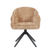 Eetkamerstoel Bella Cinnamon Poot Zwart Met armleuning-Eetkamerstoelen-Starfurn