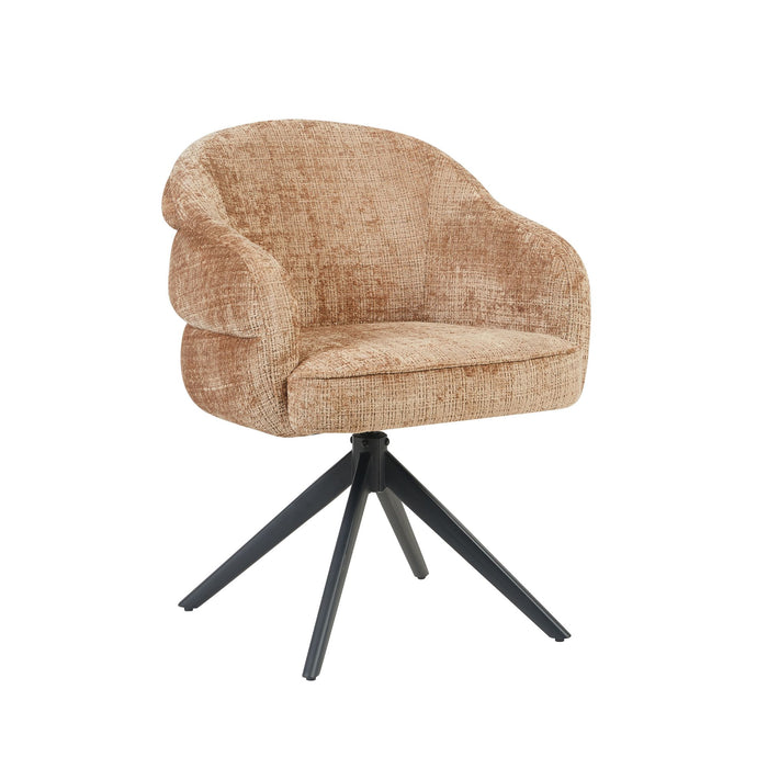 Eetkamerstoel Bella - Cinnamon - Poot Zwart - Met armleuning-Eetkamerstoelen-Starfurn