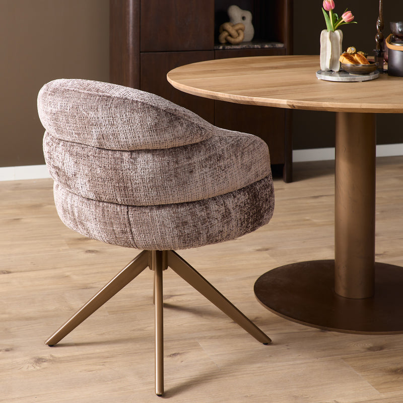Eetkamerstoel Bella Clay Poot Bronze Met armleuning 64x65x83 cm-Eetkamerstoelen-Starfurn