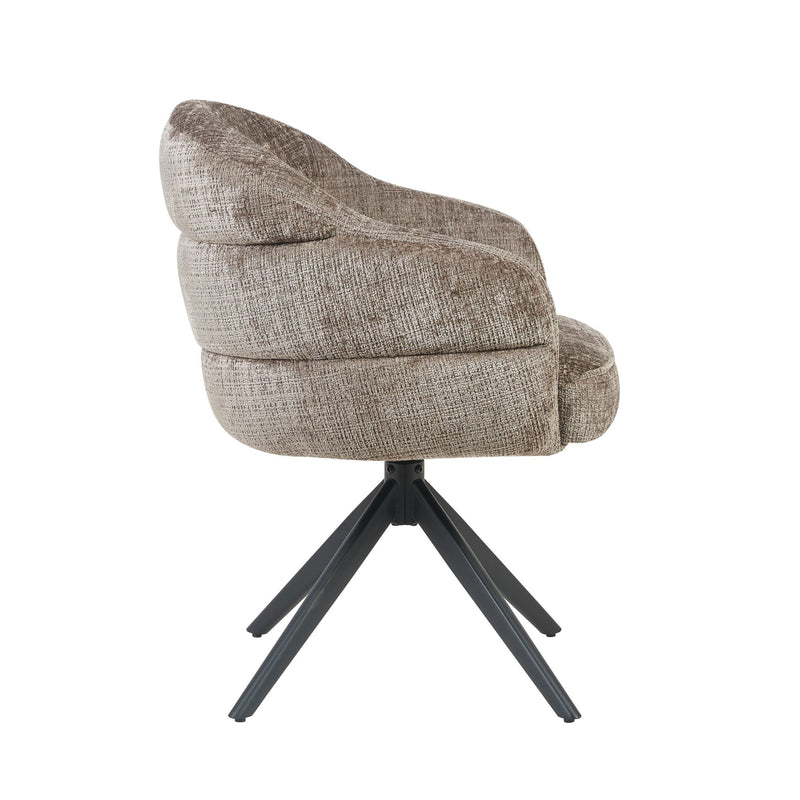 Eetkamerstoel Bella Clay Poot Zwart Met armleuning 64x65x83 cm-Eetkamerstoelen-Starfurn