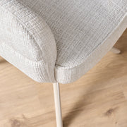 Eetkamerstoel Bella Off Wit Poot Zand Met armleuning 64x65x83 cm-Eetkamerstoelen-Starfurn