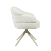 Eetkamerstoel Bella Off Wit Poot Zand Met armleuning 64x65x83 cm-Eetkamerstoelen-Starfurn