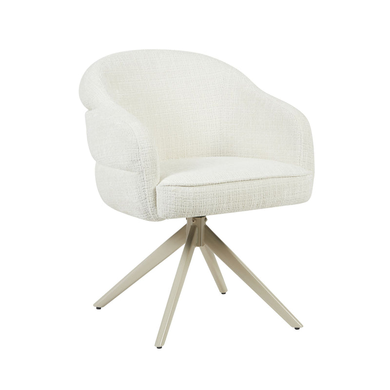 Eetkamerstoel Bella Off Wit Poot Zand Met armleuning 64x65x83 cm-Eetkamerstoelen-Starfurn