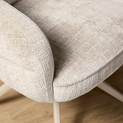 Eetkamerstoel Bella Off Wit Poot Zand Met armleuning 64x65x83 cm-Eetkamerstoelen-Starfurn