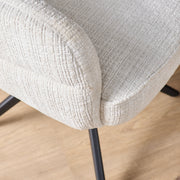 Eetkamerstoel Bella Off Wit Poot Zwart Met armleuning 64x65x83 cm-Eetkamerstoelen-Starfurn