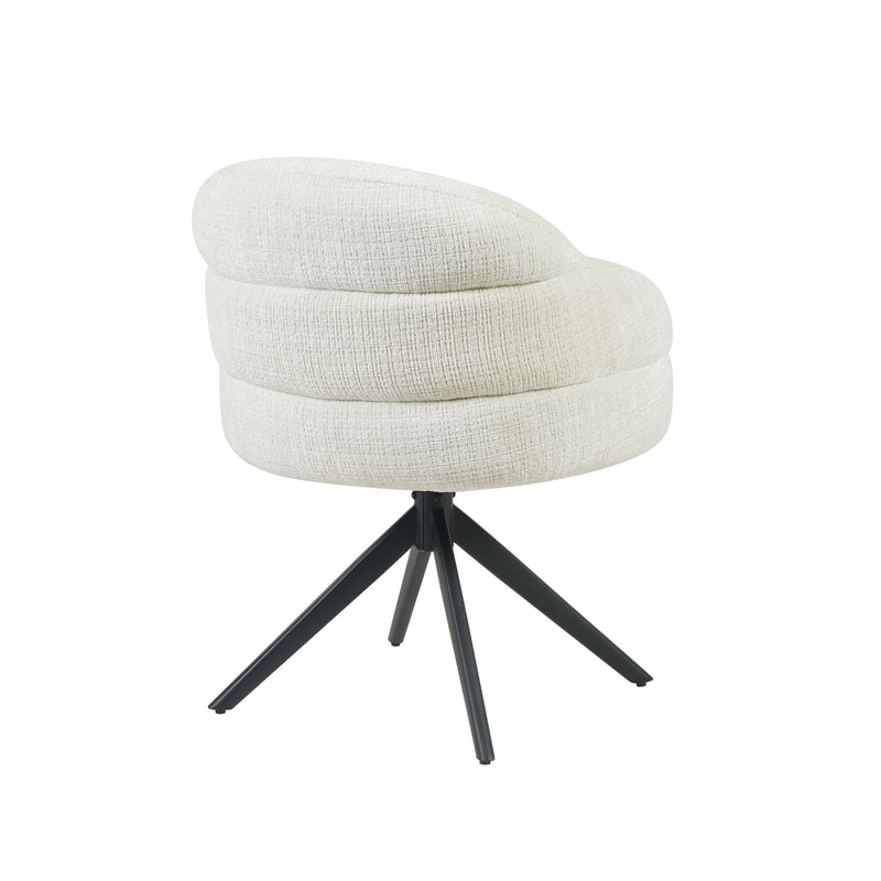 Eetkamerstoel Bella Off Wit Poot Zwart Met armleuning 64x65x83 cm-Eetkamerstoelen-Starfurn