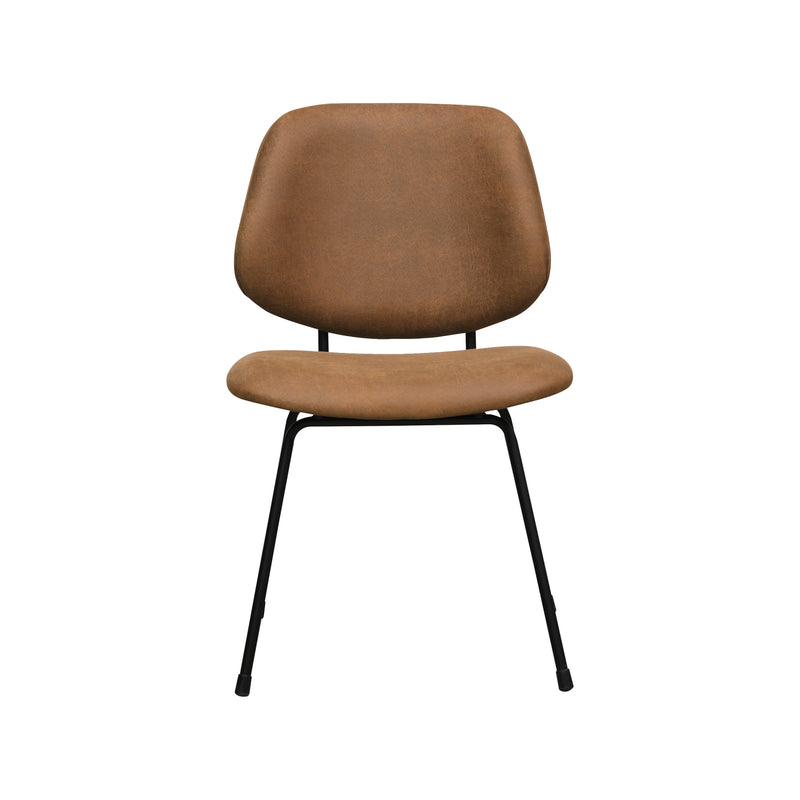 Eetkamerstoel Bello Cognac Micro Suede 48x58x82 cm-Eetkamerstoelen-LABEL51