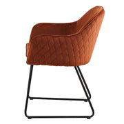 Eetkamerstoel Benthe Roestbruin Fluweel 48 cm-Eetkamerstoelen-Livingfurn