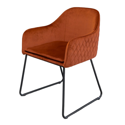Eetkamerstoel Benthe Roestbruin Fluweel 48 cm-Eetkamerstoelen-Livingfurn