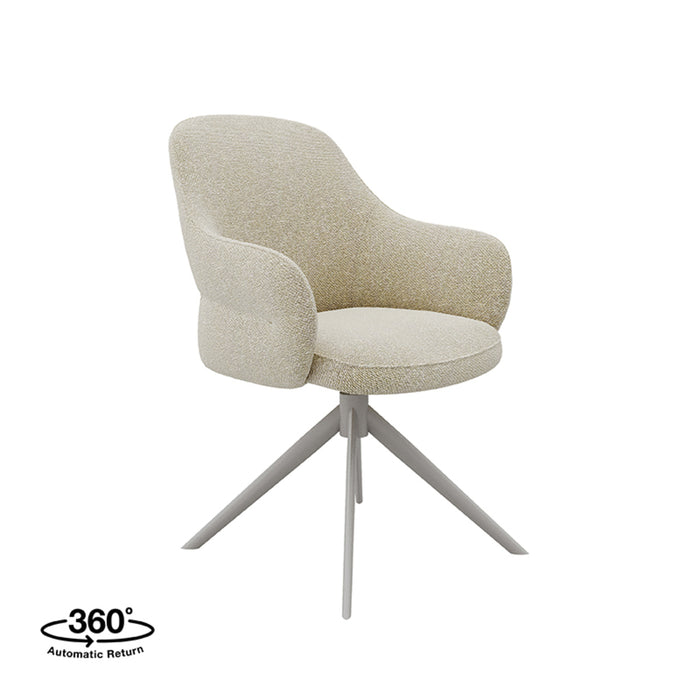 Eetkamerstoel Bern - Naturel - Royal Boucle - Taupe Metalen Frame-Eetkamerstoelen-LABEL51