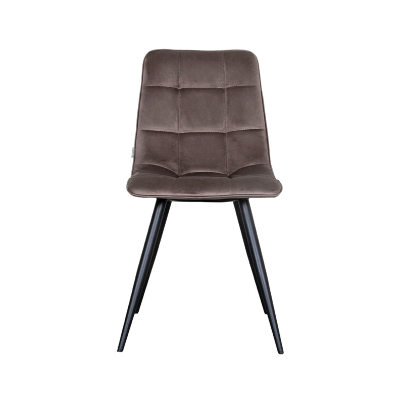 Eetkamerstoel Bistro Taupe Fluweel 46x59x86 cm-Eetkamerstoelen-LABEL51