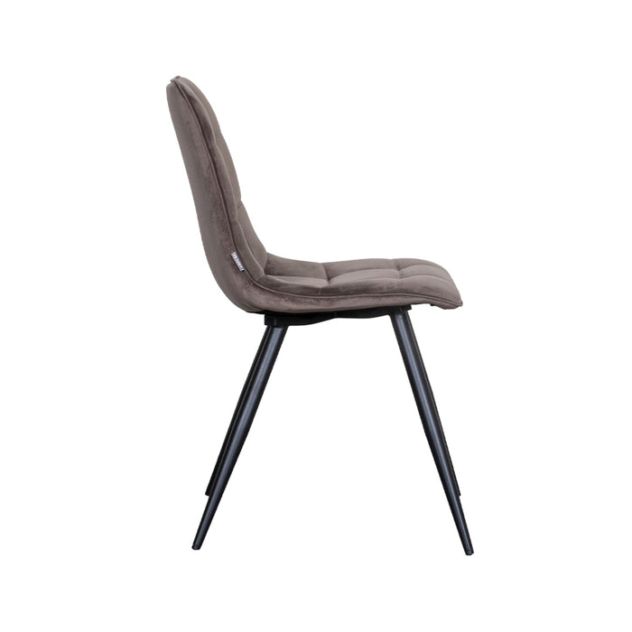 Eetkamerstoel Bistro - Taupe - Fluweel-Eetkamerstoelen-LABEL51