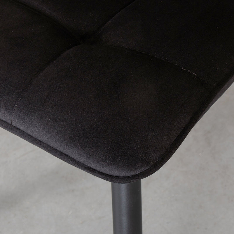 Eetkamerstoel Bistro Zwart Fluweel 46x59x86 cm-Eetkamerstoelen-LABEL51