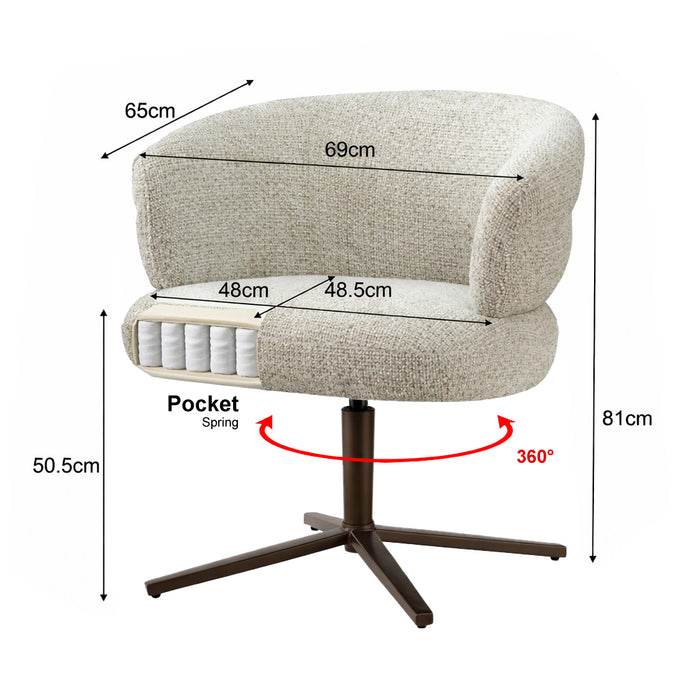 Eetkamerstoel Blake Stof Beige-Eetkamerstoelen-Livingfurn