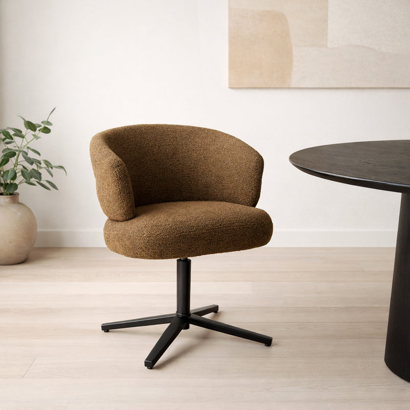 Eetkamerstoel Blake Stof Caramel 69x65x81 cm-Eetkamerstoelen-Livingfurn