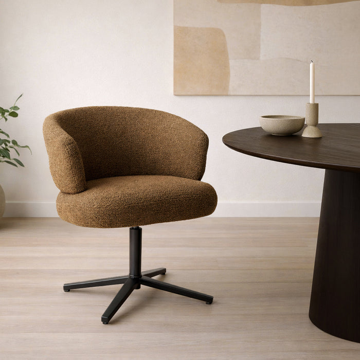 Eetkamerstoel Blake Stof Caramel-Eetkamerstoelen-Livingfurn