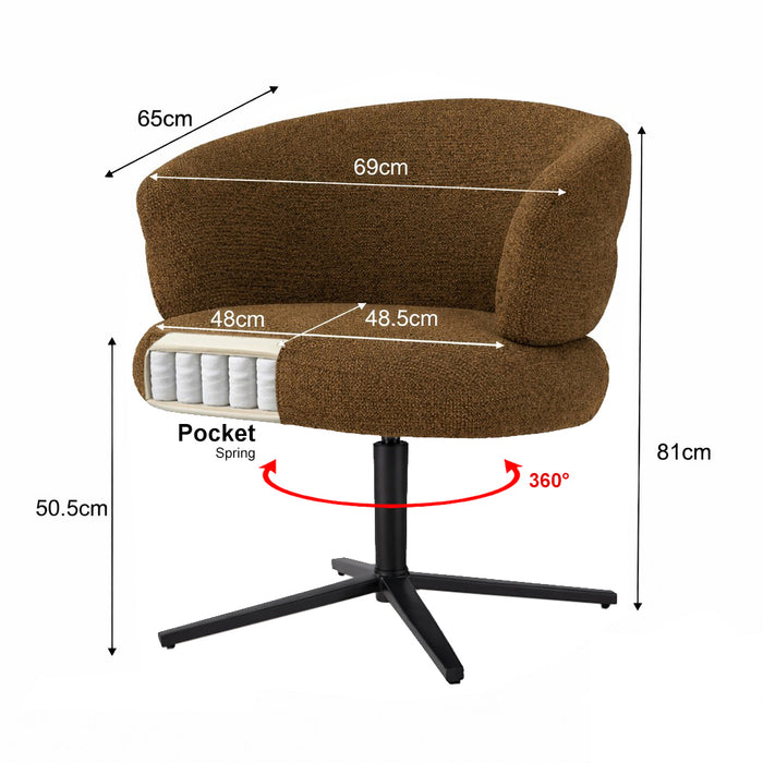 Eetkamerstoel Blake Stof Caramel-Livingfurn