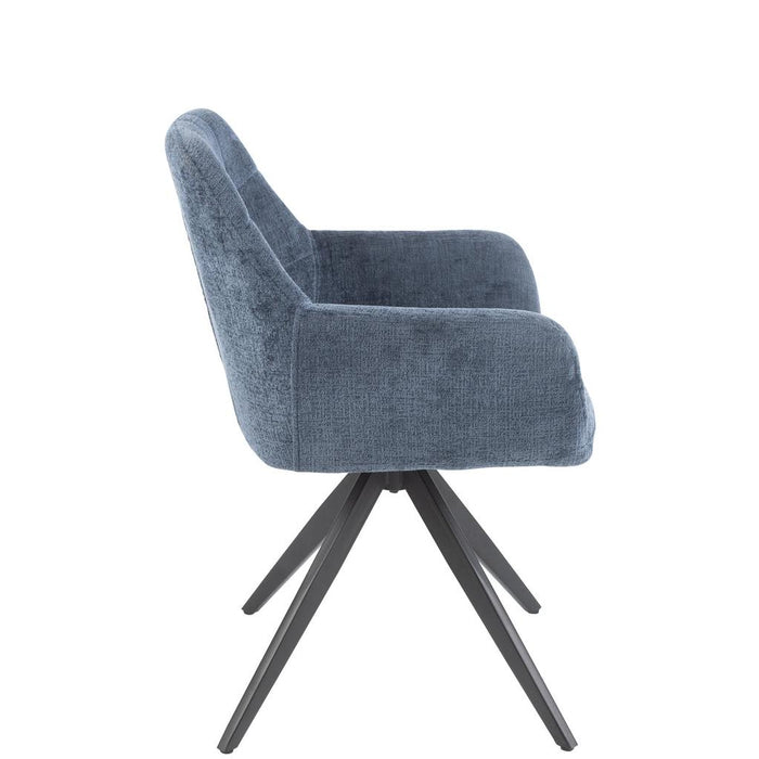 Eetkamerstoel Blauw ijzer 56 cm 56.5x58x85 cm-Eetkamerstoelen-J-Line