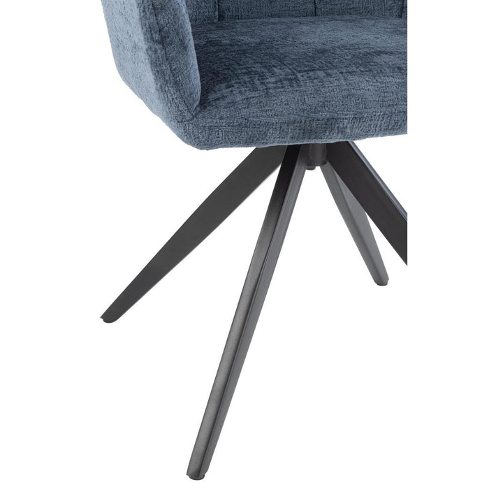 Eetkamerstoel Blauw ijzer 56 cm 56.5x58x85 cm-Eetkamerstoelen-J-Line