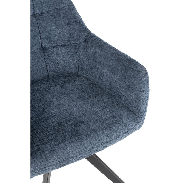 Eetkamerstoel Blauw ijzer 56 cm 56.5x58x85 cm-Eetkamerstoelen-J-Line