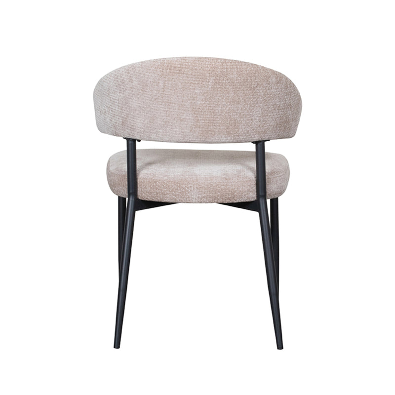 Eetkamerstoel Bliss Clay Elite Zwart Metalen Frame 56x55x76 cm-Eetkamerstoelen-LABEL51