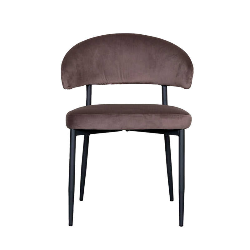 Eetkamerstoel Bliss Taupe Fluweel 56x55x76 cm-Eetkamerstoelen-LABEL51