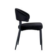 Eetkamerstoel Bliss Zwart Fluweel 56x55x76 cm-Eetkamerstoelen-LABEL51