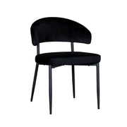 Eetkamerstoel Bliss Zwart Fluweel 56x55x76 cm-Eetkamerstoelen-LABEL51
