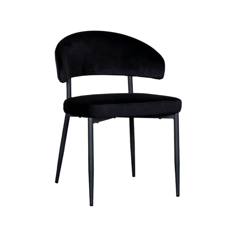 Eetkamerstoel Bliss Zwart Fluweel 56x55x76 cm-Eetkamerstoelen-LABEL51