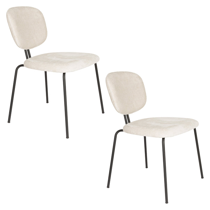 Eetkamerstoel Bouton Off-white Polyester Wit 59x50 cm