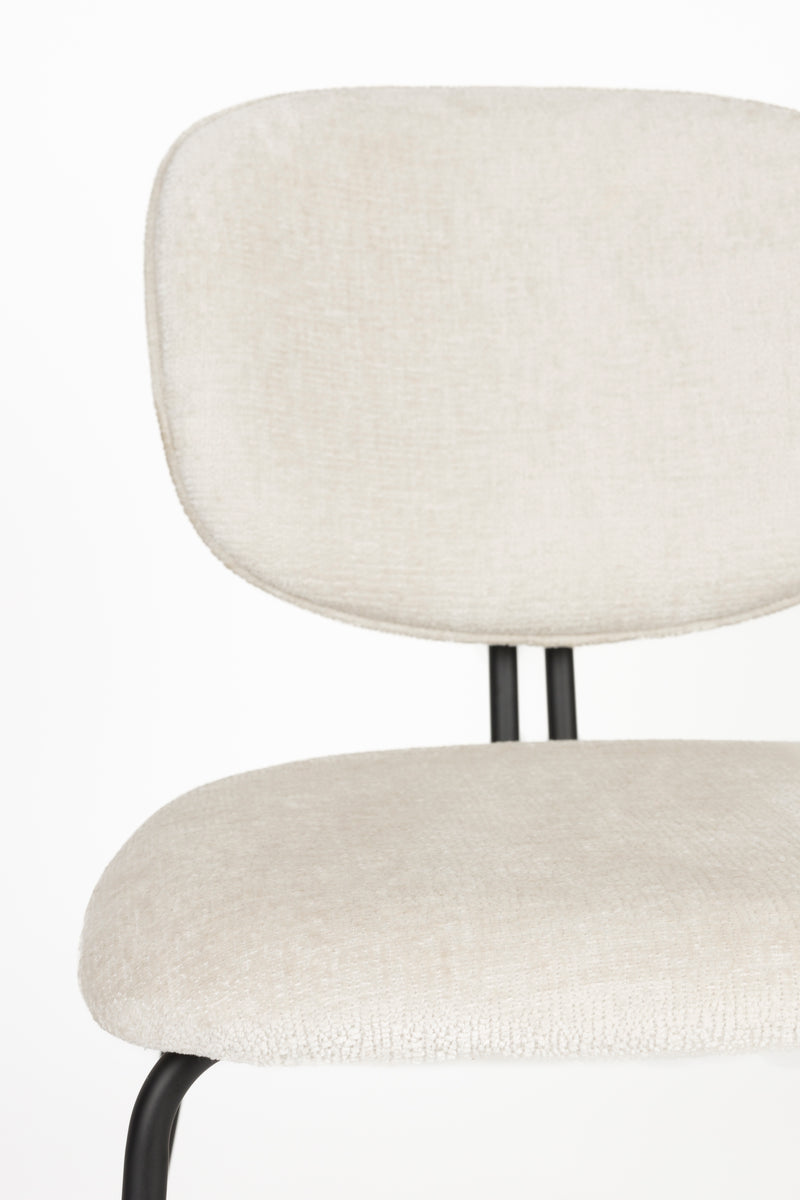 Eetkamerstoel Bouton Off-white Polyester Wit 59x50 cm-Eetkamerstoelen-Creating Home