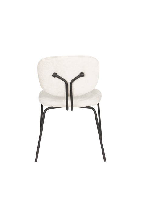 Eetkamerstoel Bouton Off-white Polyester Wit 59x50 cm-Eetkamerstoelen-Creating Home