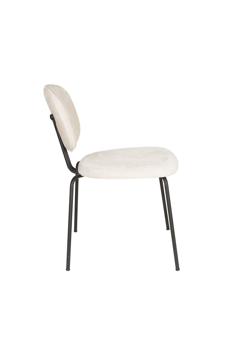 Eetkamerstoel Bouton Off-white Polyester Wit 59x50 cm-Eetkamerstoelen-Creating Home