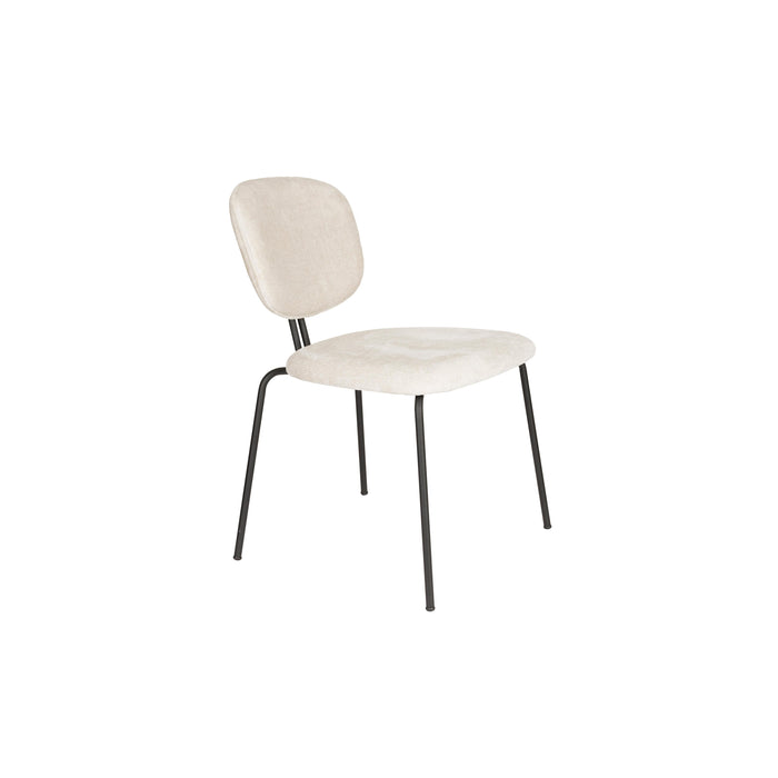 Eetkamerstoel Bouton Off-white Polyester Wit 59x50 cm-Eetkamerstoelen-Creating Home